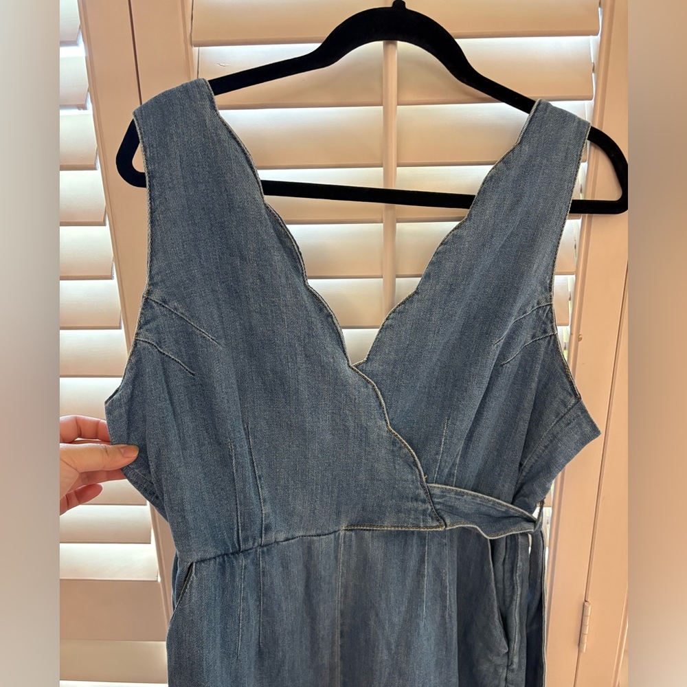 Anthropologie Pilcro Letterpress Denim Scalloped